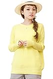 Sweet Mommy 上質オーガニックコットン101％ ふっくら 暖か 片畦編み プチドルマン 袖リブ 裾リブ 着痩せ 優しい肌触り ニット セーター 授乳 トップス 授乳服 マタニティ/M レモン