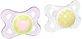 MAM Clear Orthodontic Pacifier, Girl, 0-6 Months, 2-Count by MAM