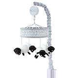 NoJo Good Night Sheep Musical Mobile Fits Standard Cribs, Black & White by NoJo