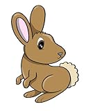 Wallmonkeys WM70555 Cute Little Baby Rabbit Peel and Stick Wall Decals (60 in H x 46 in W) [並行輸入品]