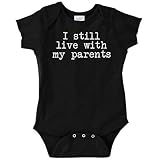 I Still Live With My Parents面白いベビーボディスーツ幼児 US サイズ: M カラー: ブラック