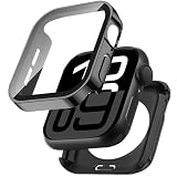Flydori Apple Watch カバー 防水 アップルウォッチ ケース Series11/10/9/8/7/6/5/4/Se3/Se2/Se 対応 46mm/42mm/44mm/40mm/45mm/41mm 2 in 1 前後の保護 PC+ガラス素材 3D直角 高透過率 耐衝撃 装着簡単 iWatch 41mmブラック