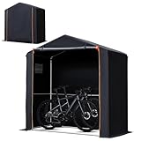 サイクルハウス バイクガレージ サイクルポート 1台用〜2台用 自転車置き場 倉庫 物置 屋外 サイクルガレージ バイク ガレージ ガレージテント 自転車 テント 屋根 車庫 自転車 倉庫 自転車小屋 バイク テント 大な正門です 耐水圧2000mm 防水防風防塵遮熱 (ブラック)