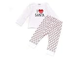 (マッドパイ)Mud Pie ベビー ロングTシャツ/レギンスセット 130240-18 I LOVE SANTA LONG JOHNS/アイラブサンタ/クリスマス ホワイト×レッド 12-18m(1