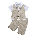 ベビー ボーイズ 半袖 フォーマル スーツ 男の子 蝶ネクタイ　上下2点 セット 子供服 七五三 結婚式 発表会