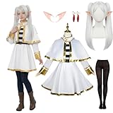 [milky time] ウィッグ付き 葬送のフリーレン コスプレ 衣装 レディース アニメ エルフ (フリーレン, L)