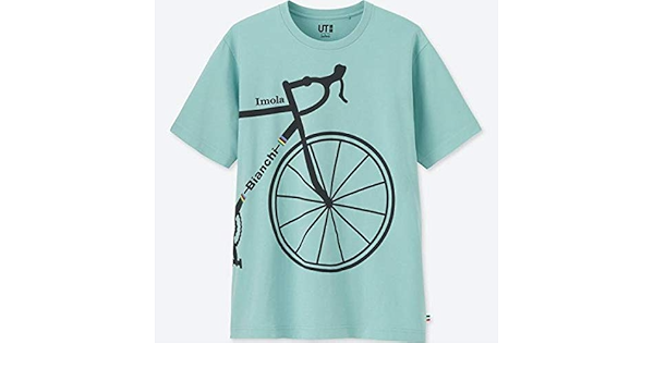 Amazon Co Jp ユニクロ Bianchi ビアンキ Tシャツ Mサイズ 水色 チェレステ ブルー 自転車 ロードバイク Imola イモラ 企業 ブランド コラボ ファッション
