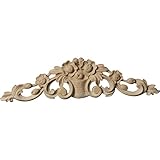 Ekena Millwork ONL12X03X01BRLW Small Bradford Flower Basket Center with Scrolls, 12-Inch x 3 1/4-Inc