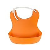 Gaorui（ガオルイ）ベビー よだれかけ 無地　シリコーンエプロン 男の子 女の子　防水 食事サイズの調節可能です食事用スタイ・エプロン離乳食 イエロー　レッド　パープル　オレンジ　グリーン　ブルー
