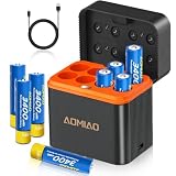 充電電池 単3形 リチウム充電池 2000回充電可能 3400mWh/2200mAh 1.5V 8本 急速充電 超長持続時間 充電器 組み合わせ 収納ケース 電池収納 Type-Cケーブル付属
