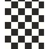 York Wallcoverings BZ9291 Black and White Book Check Wallpaper, Black Onyx/Bright White [並行輸入品]