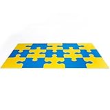 Foamnasium Puzzle Floor Playmat, Blue and Yellow, 3" x 5" by Foamnasium [並行輸入品]