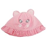 ベビー・赤ちゃん用 ガールズ ネコのデザイン ベビーハット 日よけ サンハット 帽子 女の子 (52cm) (ピンク)