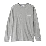 [チャンピオン] ロングTシャツ 長袖 丸首 綿100% 刺繍 スクリプトロゴ ロングスリーブTシャツ ベーシック C8-W420Z メンズ オックスフォードグレー XL