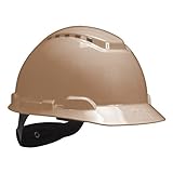 3M Hard Hat H-711V-UV,Tan, 4-Point Ratchet Suspension, Vented with Uvicator by 3M