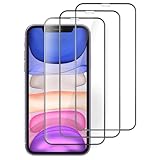 JETech iPhone 11/iPhone XR (6.1インチ専用) 全面保護黒縁フィルム 9H強化ガラスフィルム ケースに干渉なし HDクリア 3枚セット