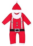 (Goldgarden) ベビー 2点 セット 赤ちゃん クリスマス コスチューム なりきり (レッド)