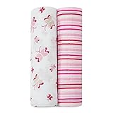 aden + anais Classic Muslin Swaddle Blanket 2 Pack, Princess Posie by aden + anais [並行輸入品]