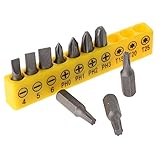 六角シャンク ドライバービット ドリルビット 1/4" イエロー 10個入りセット