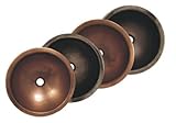 Whitehaus WHCOLV1455-SCO Copperhaus 14-Inch Round Drop-In/Undermount Basin with Smooth or Hammered T