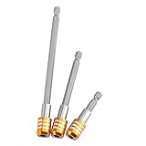 Akozonエクステンションバー六角シャンクソケットアダプタドリルビット、3"1/4"六角シャンク電気ドライバービット用ビットホルダー延長バー(黄色)