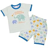 キッズ|パジャマ[enfant pur]男の子|男児|子供用|ぞう柄半袖パジャマ上下セット 100cm ミント
