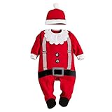 Ochine　幼児　新生児　ロンパース　クリスマス　ベビー服　綿　カバーオール　長袖　男女兼用　帽子付き　出産祝い　クリスマスプレゼント　2色選べる　7-24月設定