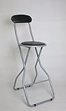 カウンターチェア　折りたたみ　背付  ブラック  hd-0335
