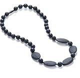 Silicone Food Grade Baby Black Teething Necklace for Nursing Mom - Baltic Amber will stop the pain, 