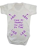 Come On Daddy You Can Do this - New Dad - baby grow vest bodysuit onesie Purple (3-6) by the T bird