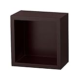 ドウシシャ(DOSHISHA) 賃貸でも安心。ピンで取り付ける壁掛け飾り棚 キューブタイプ(S) 幅20×奥行10×高さ20cm ブラウン KB-20S BR KB-20S BR