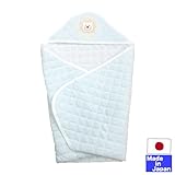 ★日本製★パイルキルトアフガン（KUMASAN、USAKO、LIONKUN)　80×80cm (サックス)
