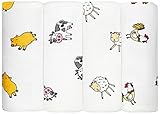 Swaddle Blankets - Cotton Muslin Newborn Baby Gifts Unisex Gender Neutral Baby Shower for Boy Girl L