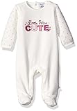 ABSORBA Baby Girls' Velour Footie White 3/6 [並行輸入品]
