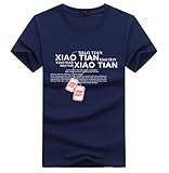 【Smile LaLa】 メンズ Ｔシャツ 英字 プリント 速乾 半袖 夏 おしゃれ コーデ ゆったり 大きい サイズ (ネイビー, 4XL)