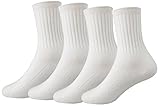 [インソミラ] InSomila キッズ ソックス 無地 4足セット 可愛い 靴下 子供 くつした 通学用 白 L