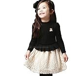 女の子 ワンピースドレス 長袖 お出かけ パーティー 発表会　日常 130 5 − 6 歳 [並行輸入品]