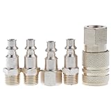 Fenteer カプラー　アダプター　空気圧　コネクター　カップリング　配管継手　ネジ式　1/4インチ　5個入り　