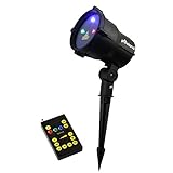 Poeland Garden Star Projector Light Moving Starry RGB(Red Green Laser Dots and Blue Background Spotl
