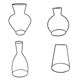 Fenteer 花瓶　ポット　アイアン　スタンド　プラント　ブラック　インテリア　全5タイプ　多個入り - 4個；タイプ4