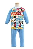 (ディズニー)Disney 子供80-100cm キャラクター あったかニットキルト 長袖パジャマ上下セット【7901-02】 80cm ミッキーマウス