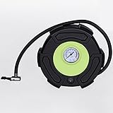 Funwill　エアーコンプレッサー 車用空気入れ 12V 小型 携帯便利　コンパクト　圧力計付き　タイヤ用空気圧縮機　 (グリーン)