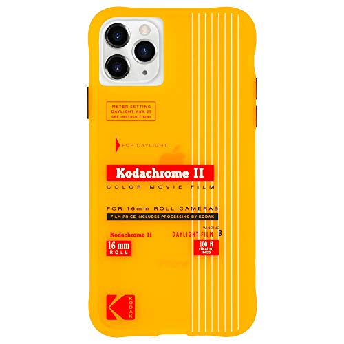 【Kodak x Case-Mate】 コダック ブランド コラボ スマホケース iPhone 11 Pro ハード ケース カバー [ワイヤレス充電対応・耐衝撃・ハイブリッド・スリム] コダック・イエロー レトロデザイン Vintage Kodachrome II Print