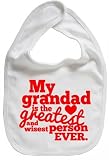 Dirty Fingers, My Grandad is the Greatest, Boy Girl Feeding Bib, White by Dirty Fingers