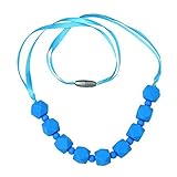 ComfyBaby Beads 'Chunky Monkey' Silicone Teething Necklace BPA Free - Chunky Deep SkyBlue by ComfyBa