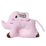 ベビー用 枕 可愛い 動物 象 柔らかい ソフト 絶壁防止 向き癖防止 新生児 赤ちゃん (ピンク)