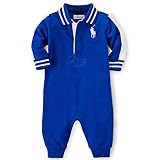 Ralph Lauren(ラルフローレン) ビッグポニーラガー風鹿の子カバーオール(Blue) 9M(6-9ヶ月) [並行輸入品]