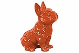 Benzara BM133170 Sitting French Bulldog Figurine with Pricked Ears - Orange - 8 x 4.5 x 9 in.