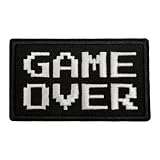 Game Over ゲームオーバー レトロ ピクセル 8ビット ゲーム ベルクロ ワッペン 刺繍 ワッペン サバゲー ミリタリー ワッペン マジックテープ バッグ 帽子 ジャケット アウトドア対応