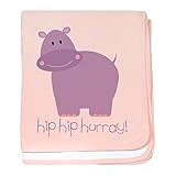 CafePress – Hip Hip Hurray 。Hippo – スーパーソフトベビー毛布、新生児おくるみ ピンク 04940727736832E